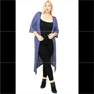 Plus Size Two tone Knit Cardigan